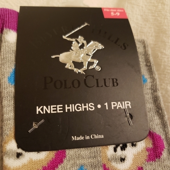 Gray pink blue Sloth knee high socks - Picture 2 of 3